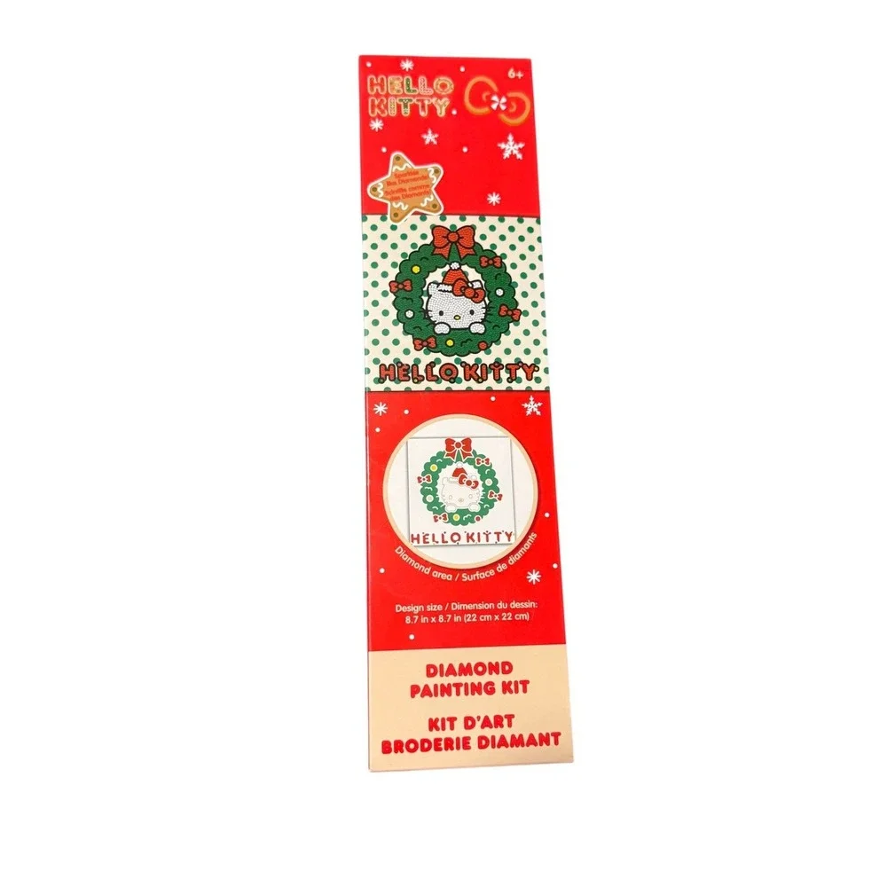 NEW Hello Kitty Christmas Wreath Holiday Diamond Art Painting Kit‎ 8.7